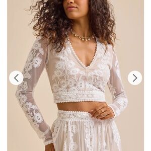 Altar'd State White Lace Crop Top